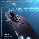 Lanhiem Magnetic for iPhone 17 Waterproof Case, Dustproof Case Built-in Screen Protector, [Fit for MagSafe] [Invisible Stand] Shockproof Heavy Duty Underwater Case for 17(Black)
