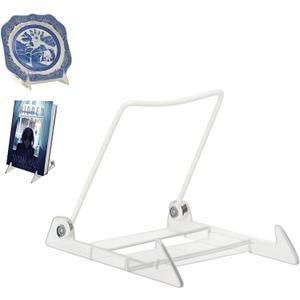 KINGDOM SOLUTIONS MADE IN USA 2-Pack Adjustable Acrylic Easels - Plate Stand - Sturdy Book Stand for Art, Pictures, Plates, Frames - Unique on the Market
