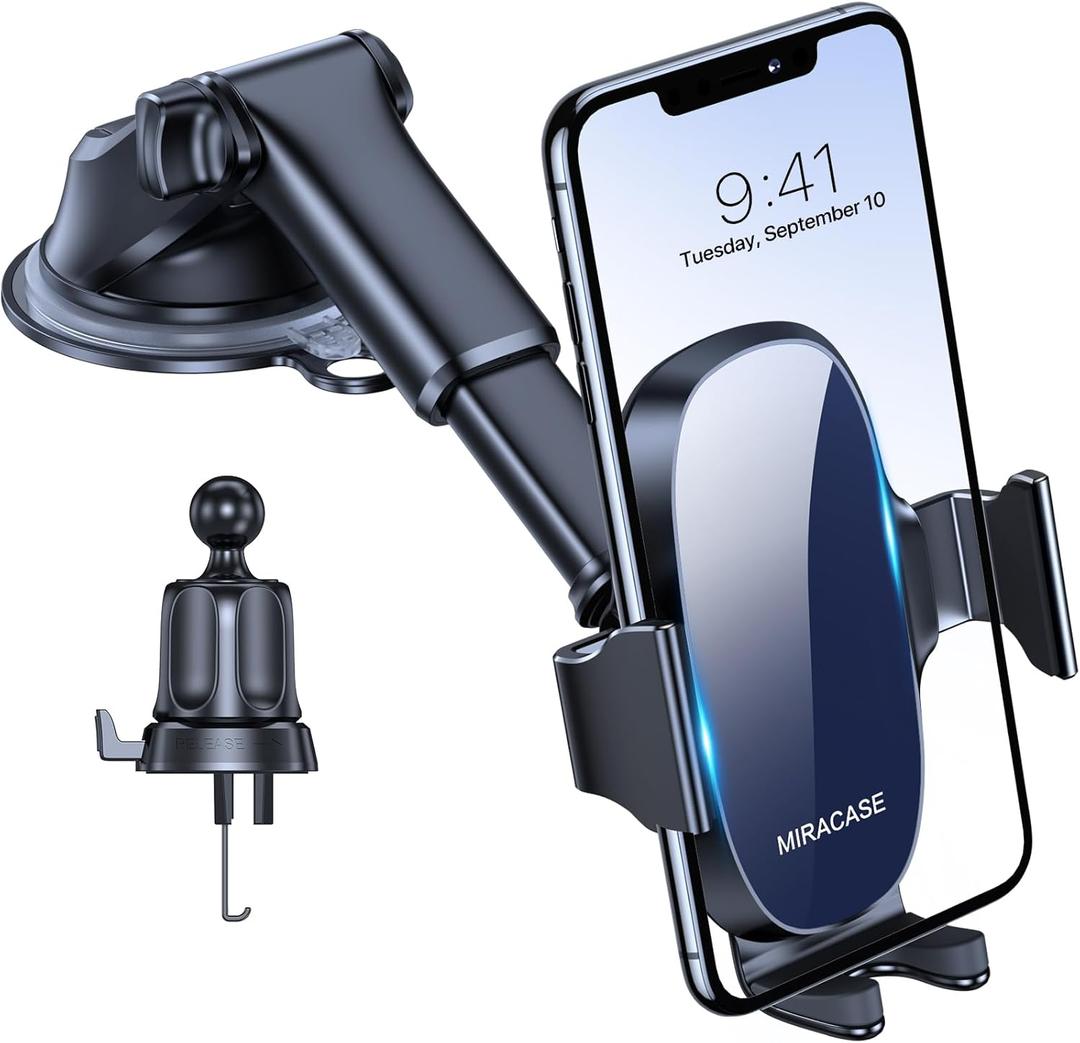 Miracase 3-in-1 Cell Phone Holders for Your Car, Universal Car Phone Holder Mount for Dashboard Air Vent Windshield Compatible with iPhone16 15 14 13 12 14 Pro Max Xs XR X, Galaxy Blue