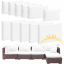 Patelai 11 Pcs Waterproof Patio Cushion Covers for Outdoor Sectional Furniture Wicker Rattan Patio Sofa Couch Chair Seat Pillow Slipcovers, 3 Sizes Covers Only (25.4 x 25.4X 3.54,White)