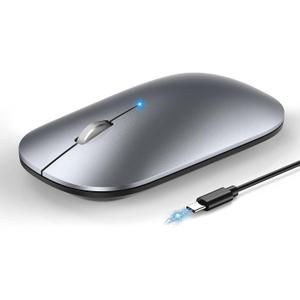 TECKNET Bluetooth Mouse for MacBook, [ USB + BT5.0 + BT3.0 ] Rechargeable Wireless Mouse, Silent Click, 4-Level DPI, Portable Computer Mice for MacBook/MacBook Air/Pro/iPad/Laptop/Android/Windows
