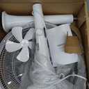 Amazon Basics 16-inch Quiet DC Motor Standing Floor Fan for Bedroom, 12 Speed with Remote, 3 Breeze Modes, Adjustable Height, Dual-Layered Blades, Timer, Energy Efficient (28W), White