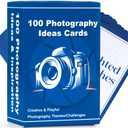 100 Photography Idea Cards - Photography Props for Photoshoot Camera Accessories, Photographer Gifts for Men Women Unique for Camera Lovers, 100 Inspiring Themes & Challenges