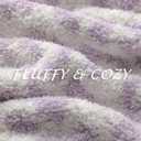bearberry Fuzzy Leopard Knitted Throw Blanket Soft Cozy Warm Microfiber Blanket for Couch Sofa Bed Travel (Purple/Cream, 51"x70")