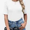 ANRABESS Womens Half Sleeve Tops Crewneck Shirts Basic Fit Tee Trendy 2026 Spring Summer Business Casual T-Shirts (White, XL)