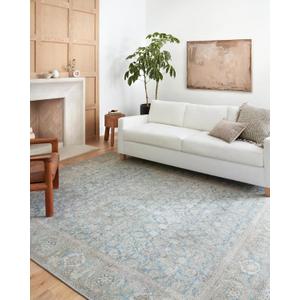 Loloi Wynter Collection WYN-10 Ocean/Silver 2'-3" x 3'-9" Accent Rug, .13" Thick, Area Rug, Soft, Durable, Printed, Vintage Inspired, Low Pile, Non-Shedding, Easy Clean, Living Room Rug