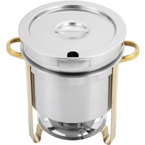 11Qt Soup Chafer,Stainless Steel Round Soup Warmer,Soup Warmer Catering Supplies Food Warmer,Chafing Dish Buffet Set with Fuel Holder,Commercial Soup Pot Chafing Dish for Holiday Parties Events