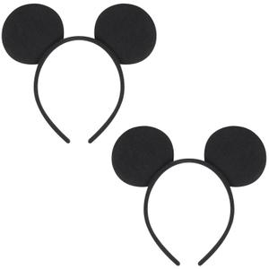 DRESHOW Mouse Ears Headbands Solid Black Ears Party Decoration Costume Headbands Hair Band for Christmas Party