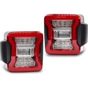Pair Rear Tail Lights Assembly Compatible with Wrangler JK JKU 2007-2017 Taillights Tail Lamp with Turn Signal/Brake Light/Running Light and Reverse Light