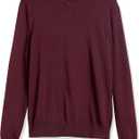 Amazon Essentials Men's V-Neck Pullover Sweater, Burgundy, Small