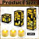 Rossesay 12 Pcs Western Cowboy Centerpieces for Table 3 Size Wild West Cowboy Paper Lantern Boxes Table Ideas Decorations for Western Cowgirl Rodeo Themed Party Decor Birthday Supplies Decorations