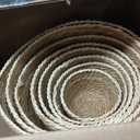 8pc Round Storage Baskets, Handwoven Natural Reed Grass, Structured