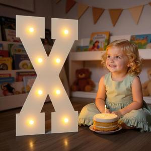 2FT Light up Letters, Large Marquee Letters X, 2 Feet Tall Big Sign X with Warm White Light for 15th XV Birthday Wedding Proposal Engagement Graduation Party Backdrop Decorations