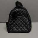 ECOSUSI Mini Backpack for Women Leather Small Backpack Purse for Ladies Cute Pom Bookbag Travel Shoulder Bag with Charm Tassel Black