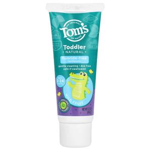 Tom's of Maine Toddlers Fluoride-Free Natural Toothpaste in Mild Fruit Gel, 1.75 Ounce