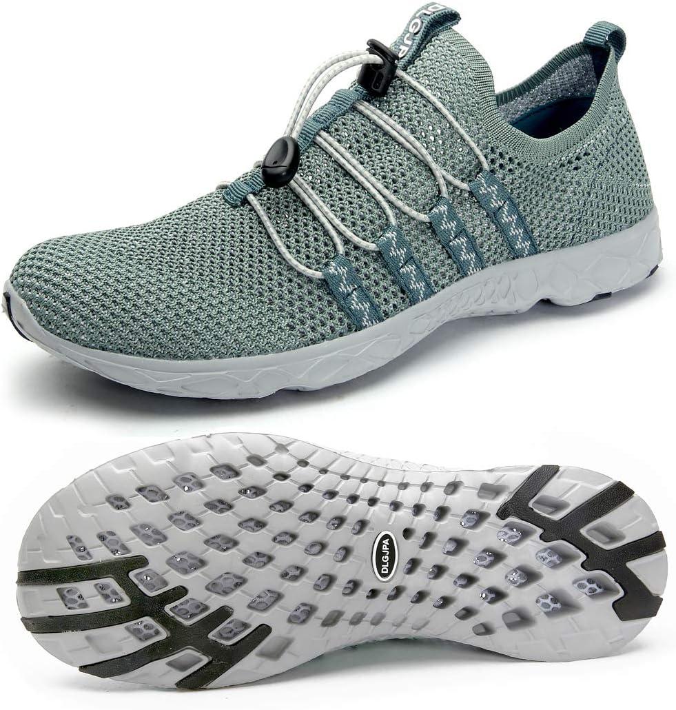 DLGJPA Women's Quick Drying Water Shoes Lightweight Sport Aqua Walk Shoes, 7.5, Green