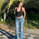 APUOR Bell Bottom Jeans for Women High Waisted Stretchy Bootcut Flared Jeans Soft Slim Fit Denim Pants Denim Blue 4s (Blue)