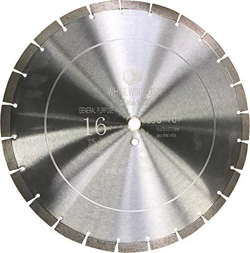 Whirlwind USA LSS 16 inch Diamond Blades Dry or Wet Cutting General,Purpose Power Saw Blade,for Masonry Brick Marble Concrete Circular Saw Blade (16")