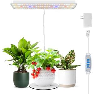 Wiaxulay Grow Light, 78 LED Plant Light for Indoor Plants, Full Spectrum Desktop Growing Lamp with Auto Timer 6/12/16 Hrs, 3 Lighting Modes, 5 Dimmable Levels, Height Adjustable 7.8"-26", 1 Pack