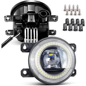 LED Lens Fog Light with Halo Ring Angel Eye DRL Replacement for Mitsubishi 10-19 Outlander Sport, 13-19 Mirage G4 Attrage Sedan, 06-11 Endeavor, 06-12 Eclipse, 06-14 Pajero IV, 10-15 RVR ASX
