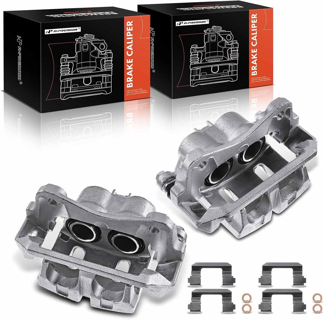 A-Premium Front 2PCS Side Disc Brake Caliper Assembly with Bracket Compatible with Acura & Honda Models - TL 2009-2014, TLX 2015-2020, Ridgeline 2006-2014