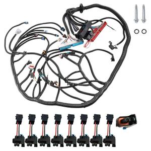 4L60E DBC Engine Wiring Harness LS Engine DBC Standalone Wiring Harness Compatible with 1997-2006 GM DBC LS1 Vortec 4.8L 5.3L 6.0L with 8pcs EV1 to Delphi AdaptersW/4L60E Transmission Drive by Cable