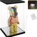 NONEMEY Clear Acrylic Display Case with Remote Control Light for 400% Bearbrick, Dustproof Model Showcase Organizer Box, Display Case for Collectibles Bearbrick (6×4.7×12.6inch,15×12×32cm)