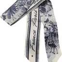 JERLA 100% Mulberry silk Scarf Bag scarf Head Hair Ribbon Handbag Handle wrap Tie Bundle Scarf Neckerchief Scarf for women 