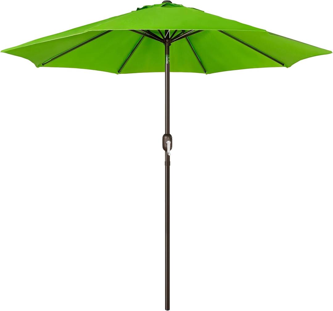 Blissun 9' Outdoor Patio Umbrella, Outdoor Table Umbrella, Yard Umbrella, Market Umbrella with 8 Sturdy Ribs, Push Button Tilt and Crank (Lime)