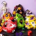 JOYIN 60PCS Halloween Drawstring Goody Treats Bags for Halloween Trick or Treating, Plastic Candy Goodie Bags Bulk for kids Party Favor Supplies, School Classroom Exchange Gifts in 12 Designs