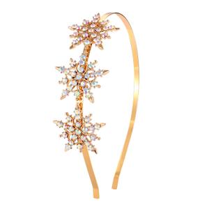 Christmas Snowflake Headbands for Women Rhinestone Winter Party Snowflake Flower Hairband Xmas Holiday Party Decoration