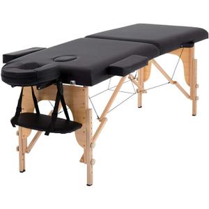 BestMassage Massage Bed Portable Massage Table 24 Inch Wide Lash Bed Height Adjustable 2 Folding Spa Table with Non-Woven Bag for Spa Footmassage Facial CareSpa Tattoo, Black 