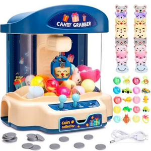 LOYO Claw Machine for Kids, Mini Vending Machine with 30Pcs Toys, Candy Dispenser Arcade Game for Kids 6 7 8 9 10 Birthday Gifts