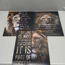 AMERICAN LUXURY GIFTS Motivational Lion Wall Art Print 11x14 Unframed (3-Pieces), Success Entrepreneur Inspirational Quotes Decor for Home, Office, Living Room, and Teen Boys Bedroom