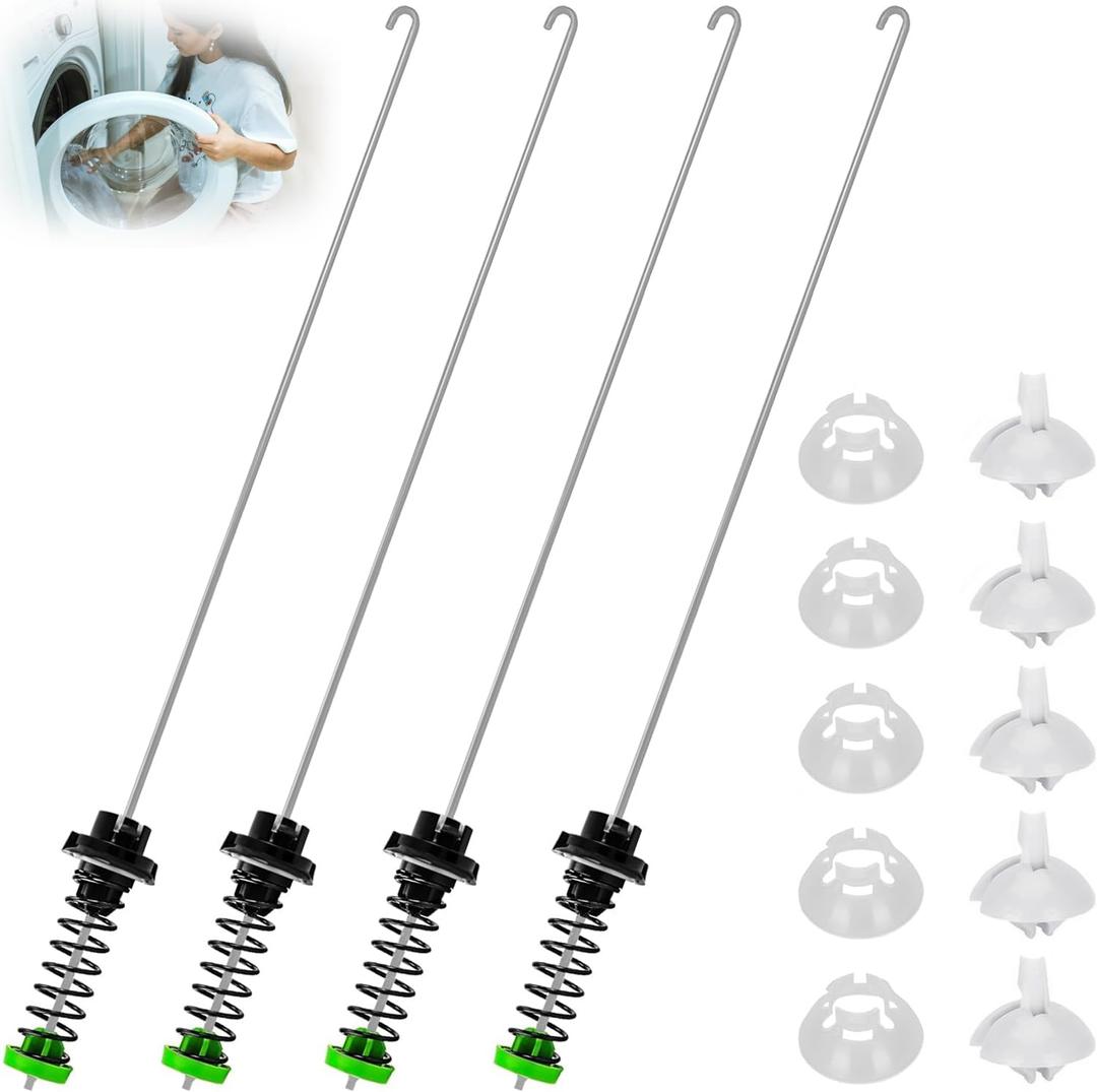 Updated W11130362 WTW5000DW2 WTW5000DW3 WTW5000DW1 MVWX655DW1 MVWC565FW1 Washer Suspension Rod Kit for Whirlpool Maytag Kenmore Washer - Replaces W10594080