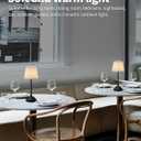 KDG Portables Cordless Table Lamp, Fabric Shade Desk Lamp, 5000mAh Rechargeable Battery Powered Lighting, Dimmable Light for Dining Room, Bedroom, Bedside, Bar, Night Light, Camping, Balcony (Black)