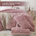 Smoofy Fluffy Full Size Comforter Sets 3 Pieces - Old Pink Fleece Fluffy Comforter Set, Luxury Fuzzy Full Bed Set, Soft Comforter Full Size All Season, Heavy Faux Fur Comforter with 2 Pillow Cases
