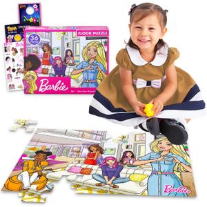 Barbie Floor Puzzle Bundle - 36 Pc Barbie & Friends Plus Stickers, More | Toddler & Kids Puzzles