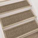 BEQHAUSE Stair Treads for Wooden Steps 28inX9in, Carpet Stair Treads Non Slip Indoor, Machine Washable Stair Runners for Kids Elders and Pets, Carpet for Stair Rugs Mat, TPE Backing, 4pcs, Taupe
