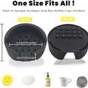 2 x Smiley Face Sponge Holder for Scrub Daddy Kitchen Sink with Suction Cups, Large Soap Dish & Sink Caddy Organizer, Dishwasher Safe (Grey)