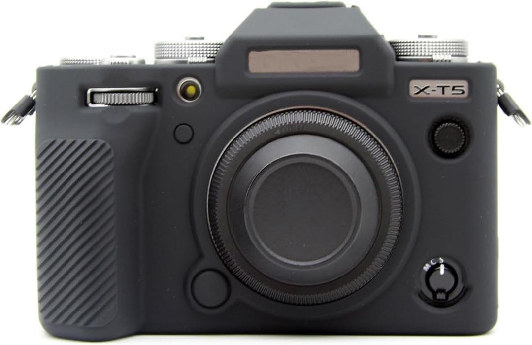 Rieibi Fuji XT5 X-T5 Case, Soft Silicone Protective Case for Fujifilm XT5 X-T5 Camera, Lightweight Fuji X-T5 Camera Case - Black
