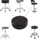 Antlu Round Seat Cushion for Bar Stool Rolling Chair Replacement (Super Big, Black)