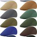 Foaincore Mens Newsboy Hats Bulk, Adjustable Newsboy Cap Driving Cabbie Hunting Hat for Men (Medium, Classic Colors)