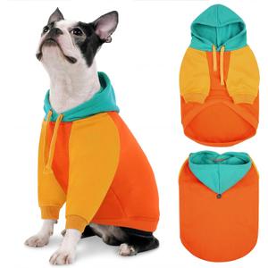 AOFITEE Medium Dog Hoodie, Warm Dog Sweater with Hood for Fall Winter, Soft Dogs Sweatshirt with Hat, Basic Hoodie for Medium Sized Dogs, Pullover with Hood for French Bulldog, Dachshund, Orange M
