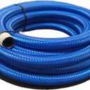 Nylon Braided Radiator Brake Fuel Hose Oil Gaes Line AN4AN6AN8AN10AN12AN16AN20 Cooler Hose Line Pipe Tube Nylon Stainless Steel Braided CPE Rubber Blue 1M(CPE AN4)