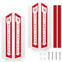 Therwen 2 Sets 3D Fire Extinguisher Sign Arrow Down Fire Projection Wall Sign 12"x4", Waterproof and Fade Resistant, Reflective Aluminum Panel, with Pre Drilled Mounting Holes, Easy to Install