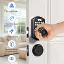 TEEHO TE003 Keyless Entry Keypad Door Lock with Handle, Electronic Digital Smart Locks for Front Door, Smart Door Knob with Code for Bedroom, Auto Lock, Passage Mode, Easy to Install, Matte Black