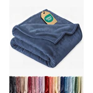 Ultra Soft Fleece Blanket Twin Size - Flannel Fleece Luxury Twin Blanket - Lightweight for Couch Bed Chair - Thick, Warm and Breathable - All Season Cozy Anti-Static Microplush Bedding, Washed Blue