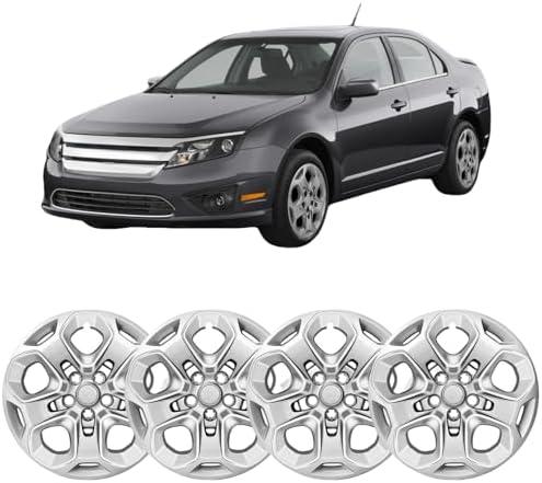 17 inch Hubcaps Compatible with Ford Fusion 2010 2011 2012; Wheel Covers Set of 4 Pcs; AE5Z1130D (Silver)