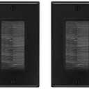 VCE Brush Wall Plate Cable Pass Through, Single Gang Decorator Wall Cover for Low Voltage Cables, In-Wall Cable Management for Wall Mount TV (Black), 2-Pack